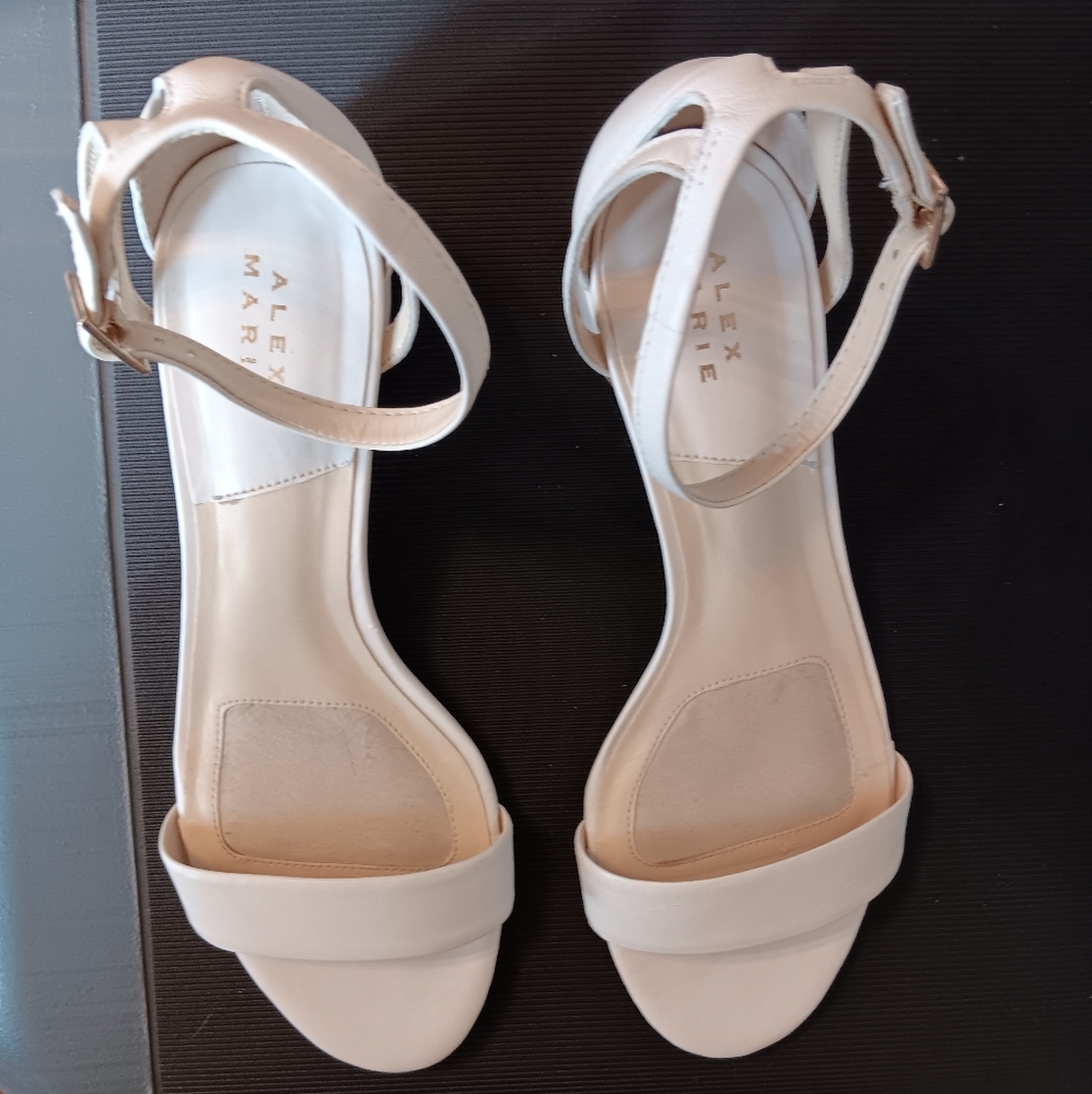 Alex Marie Ankle Strap Leather Block Heel Shoes